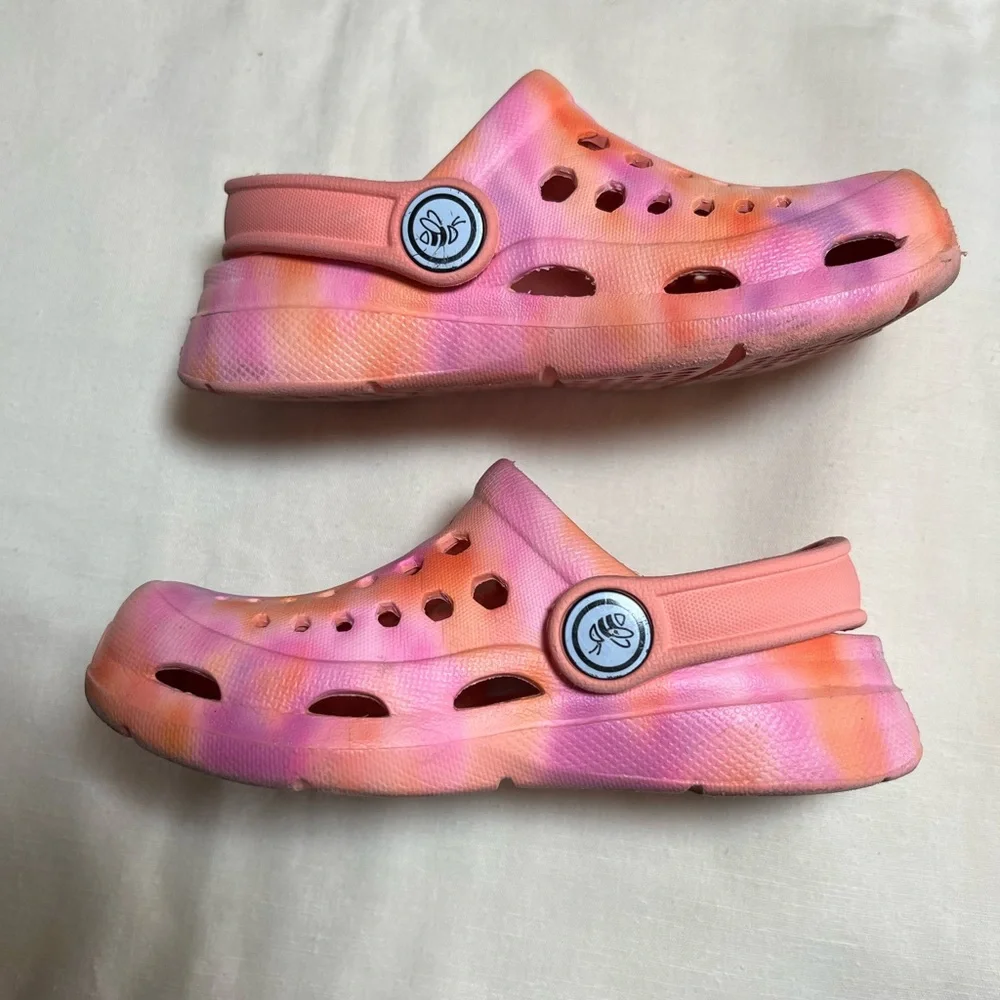 Joy bees Kids' Clogs in Pink and Orange Tie Dye